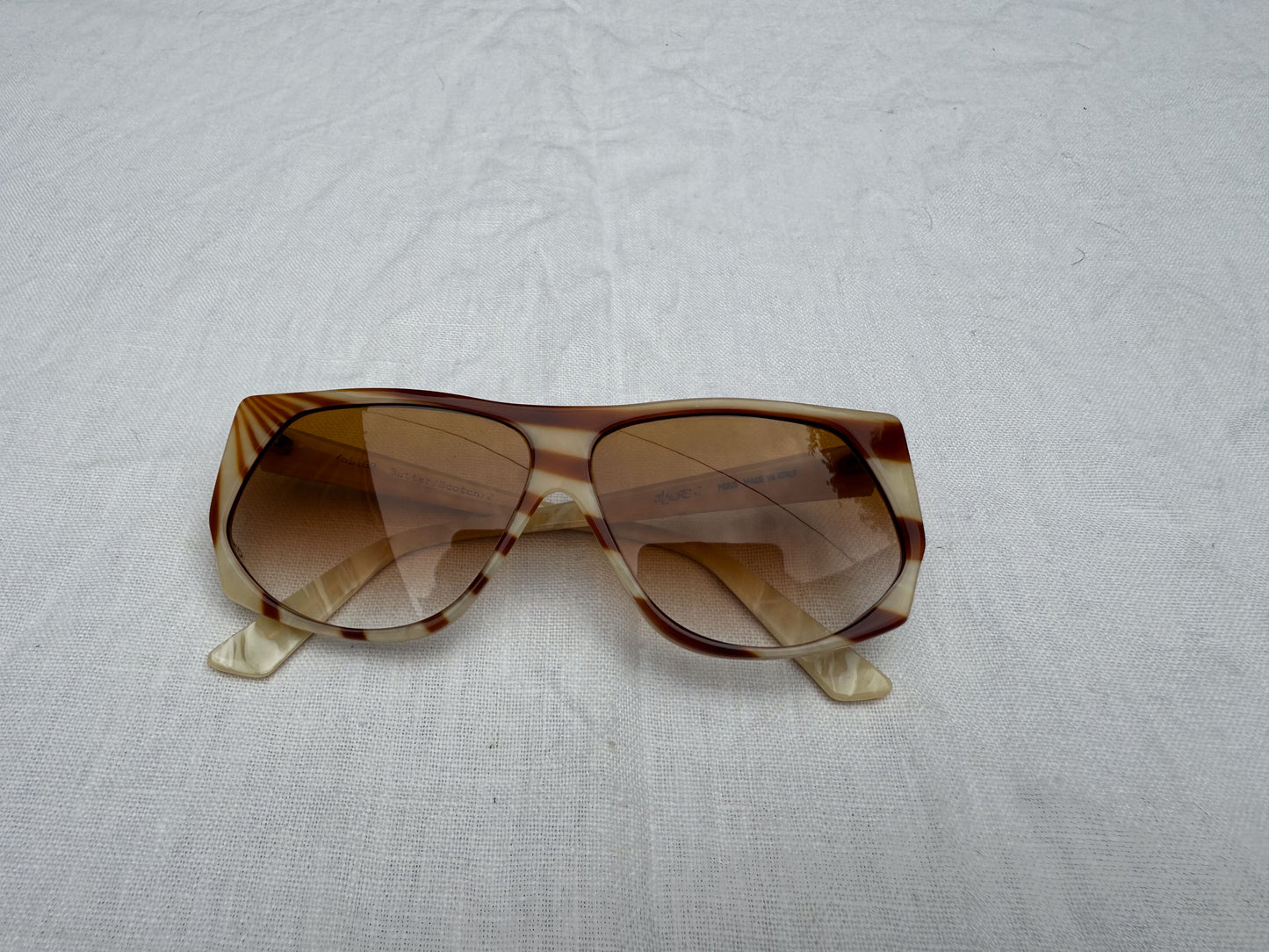 1980's Yves Saint Laurent Butterscotch wide frame sunnies