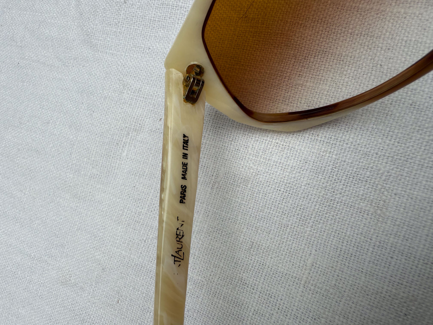 1980's Yves Saint Laurent Butterscotch wide frame sunnies
