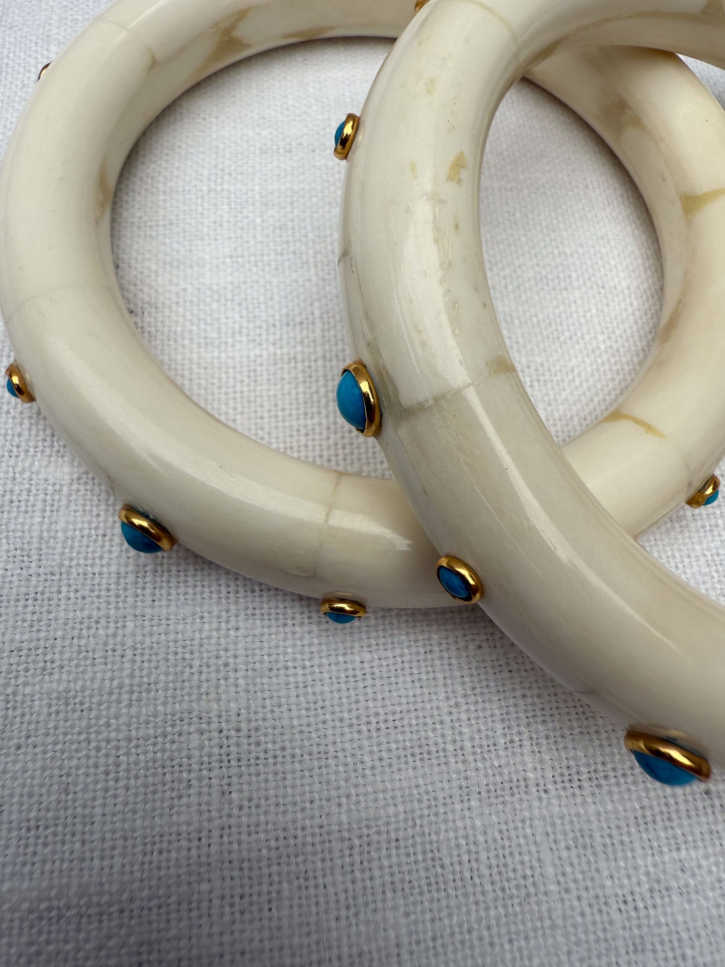 1970's Bone Turquoise Chunky Bangles