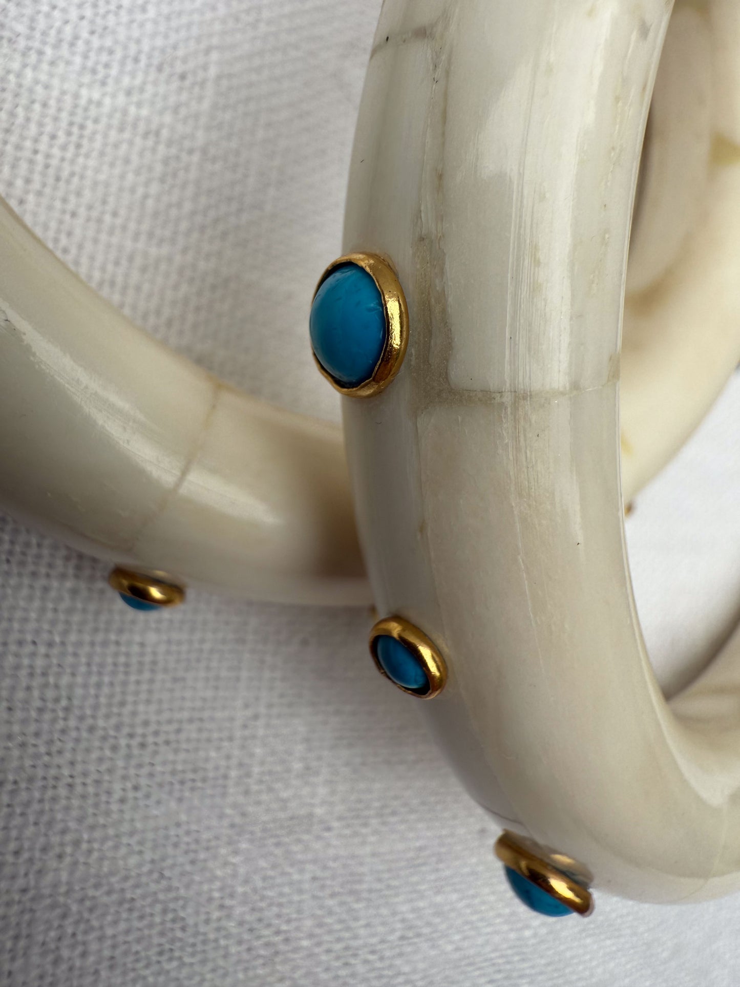1970's Bone Turquoise Chunky Bangles