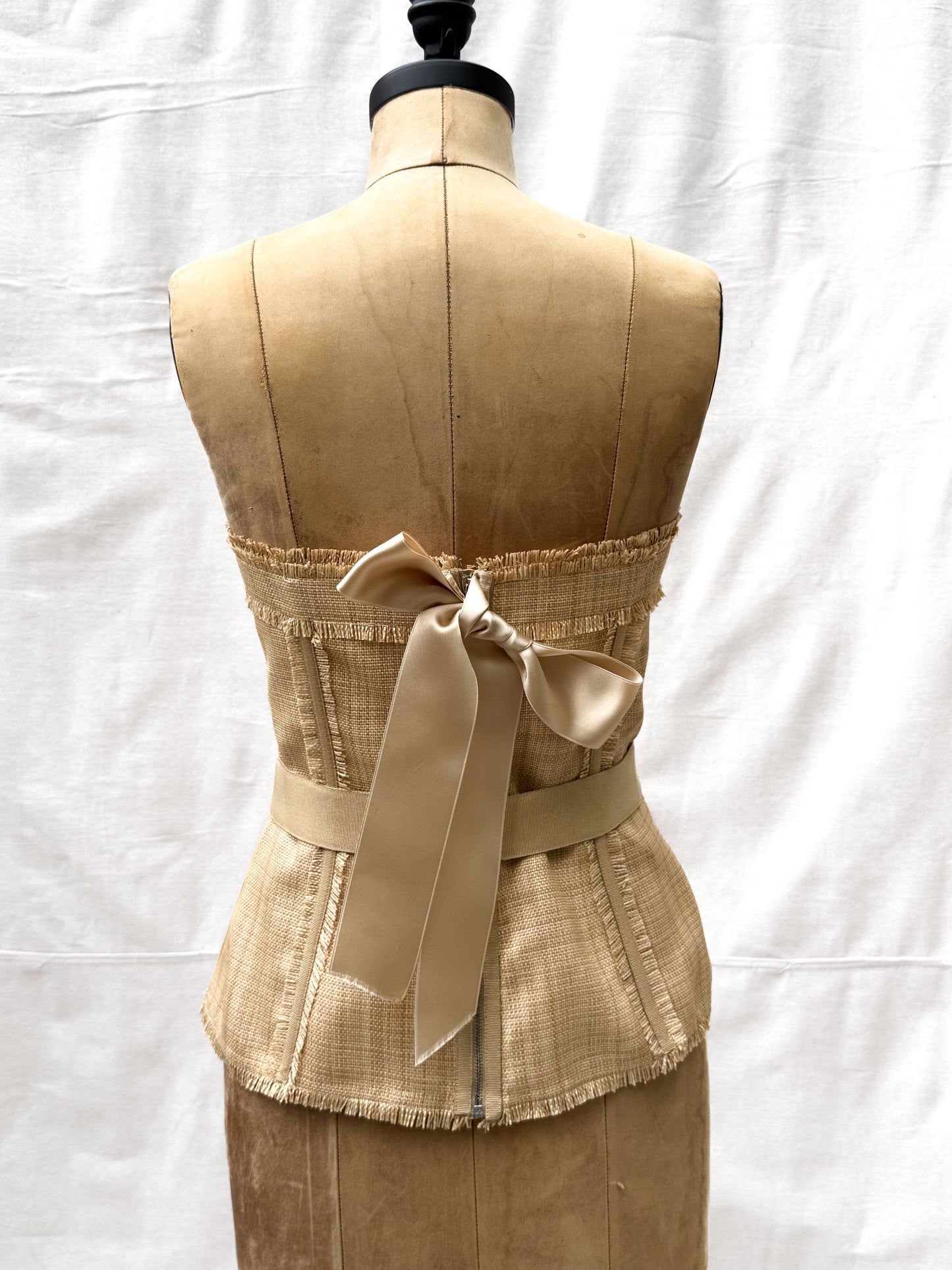 2000's Dolce & Gabbana Silk Raffia corset