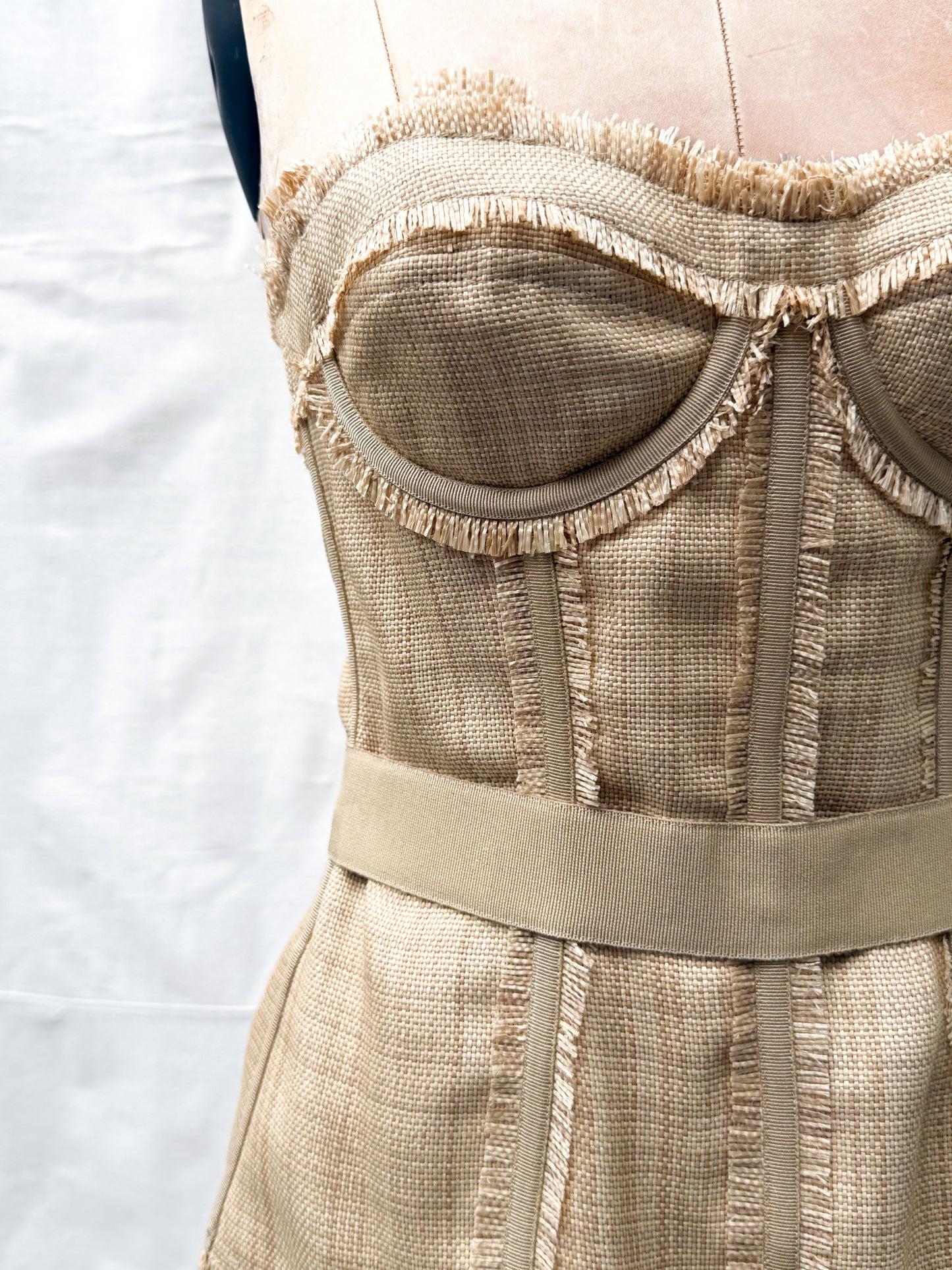 2000's Dolce & Gabbana Silk Raffia corset