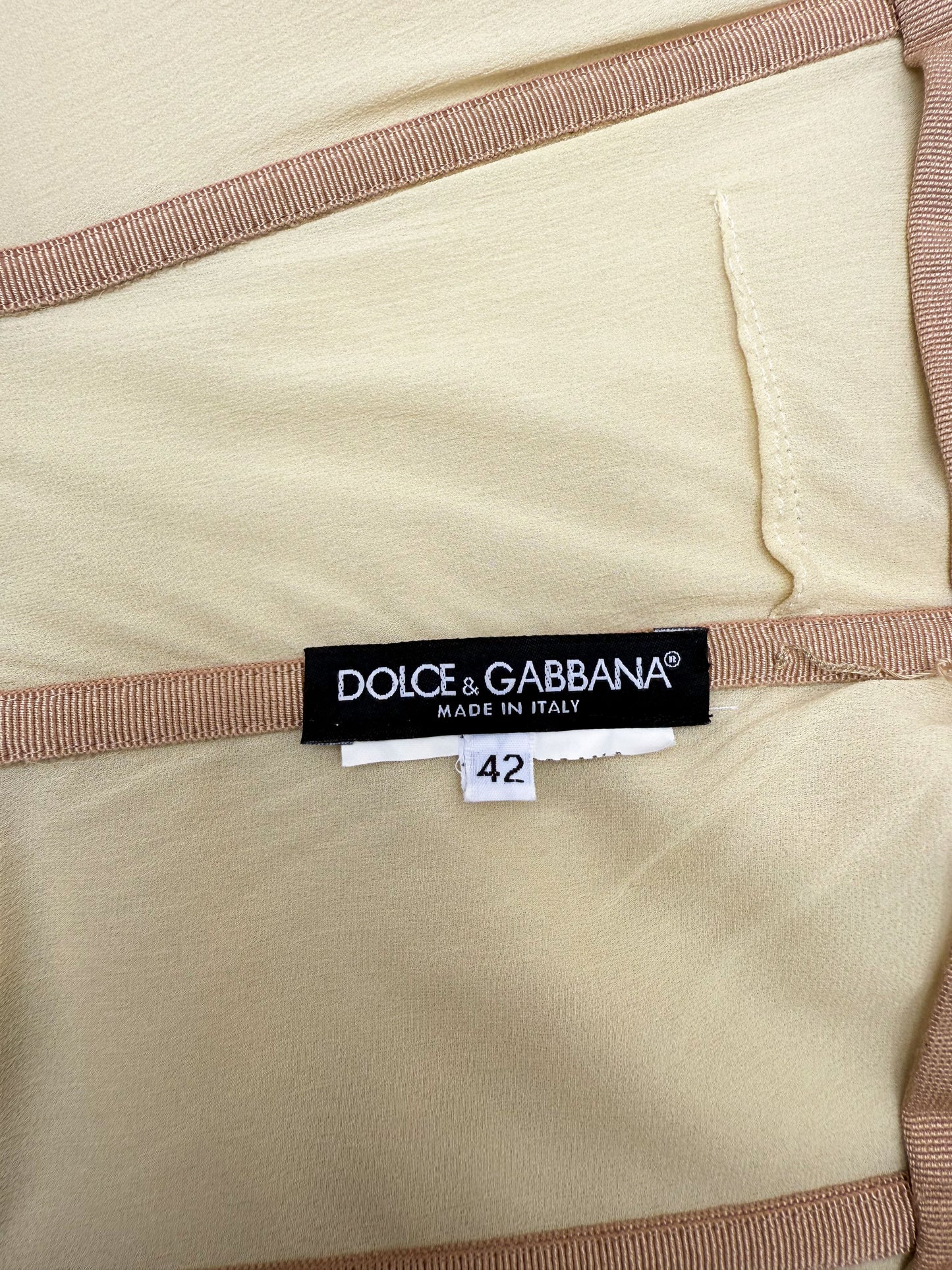 2000's Dolce&Gabbana Light Beige Mesh Corset