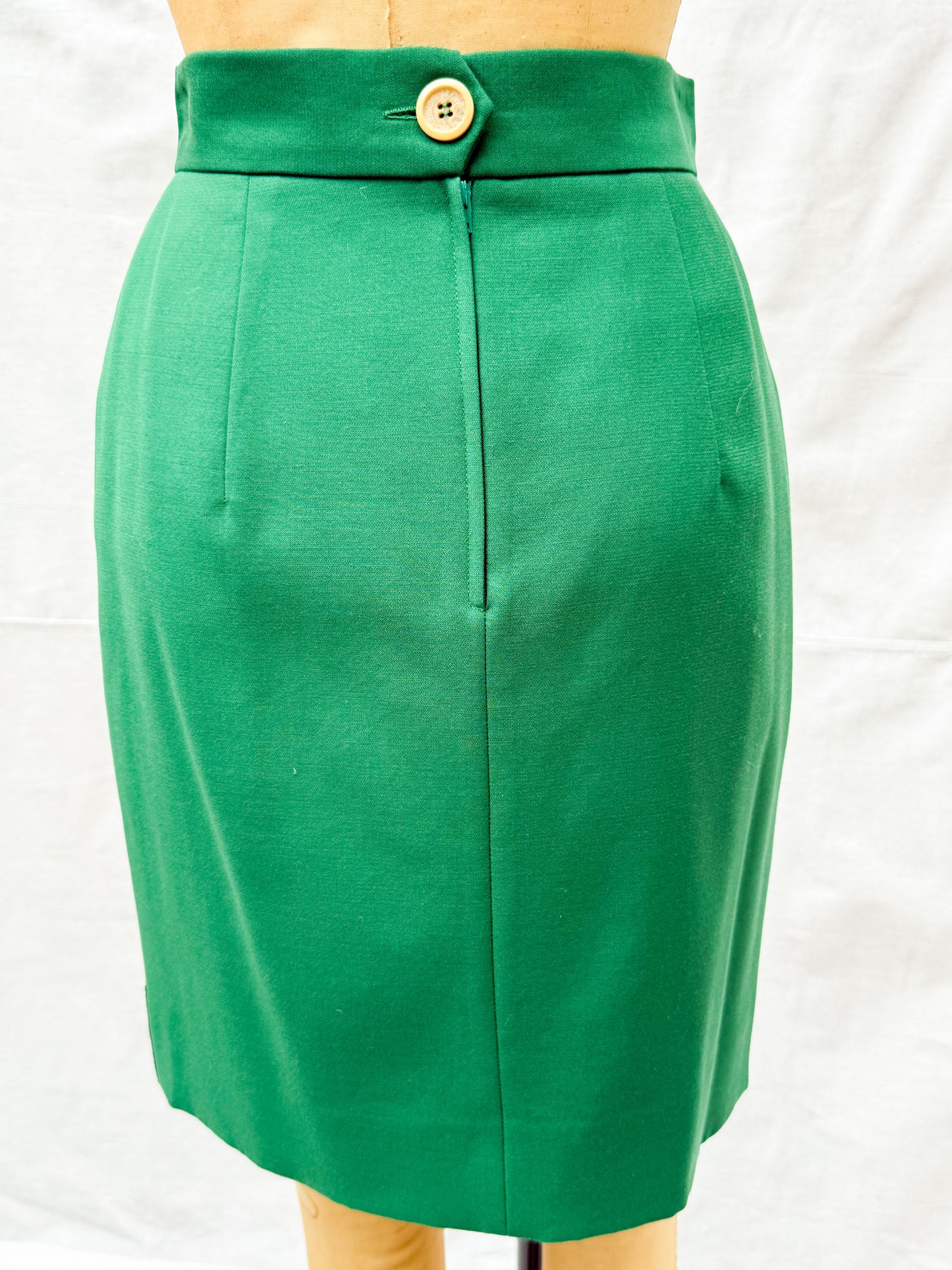 1980's Moschino Green Cow Crossing Skirt Suit