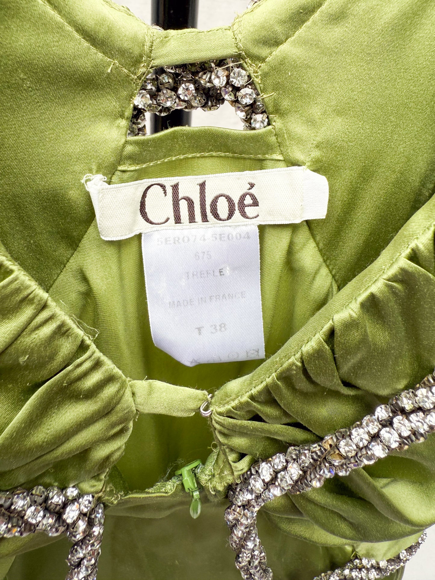 2005 Chloe by phobe Philo Sage Satine Dress