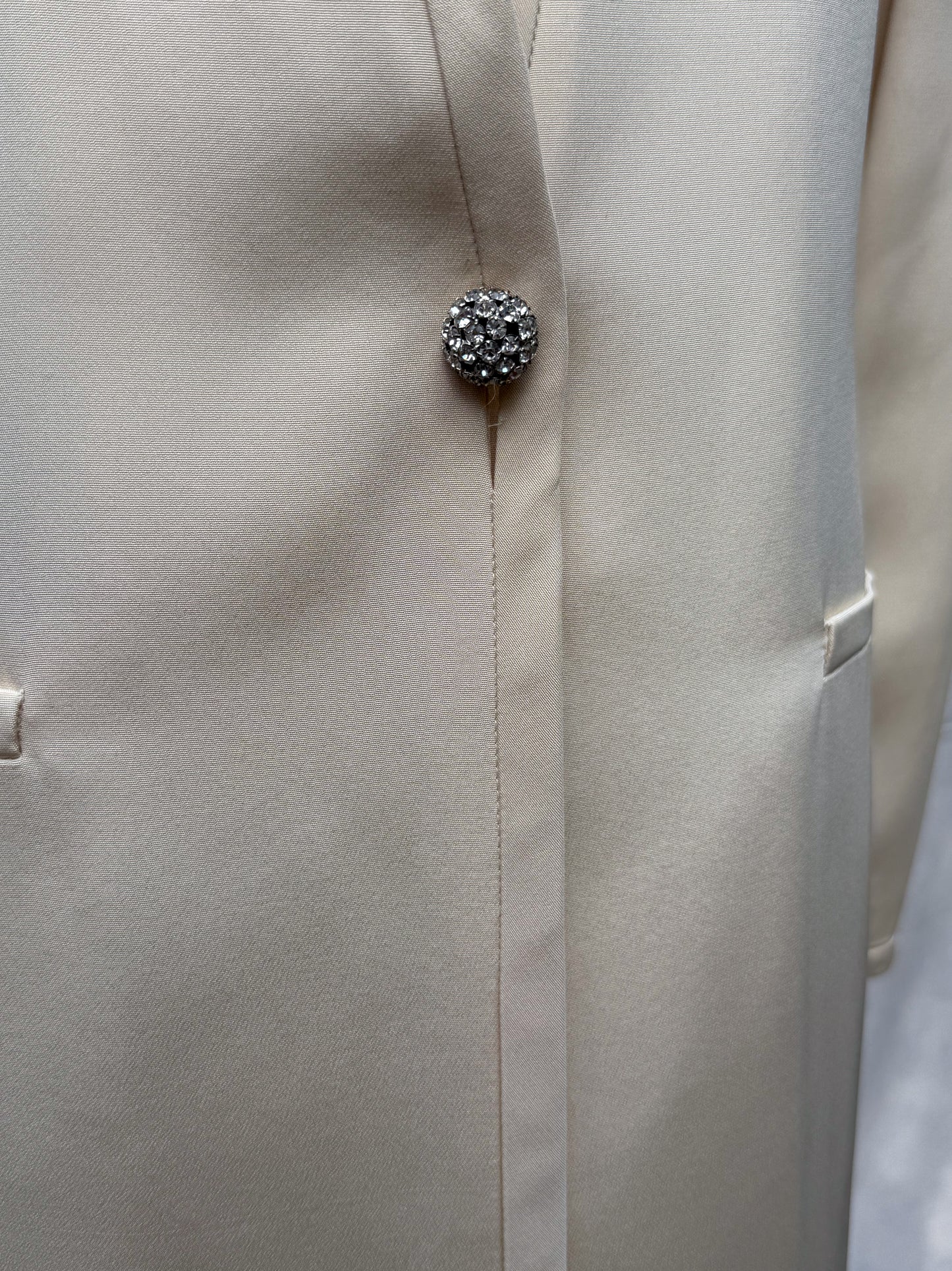 1990's Giorgio Armani Cream Pearl Long Duster