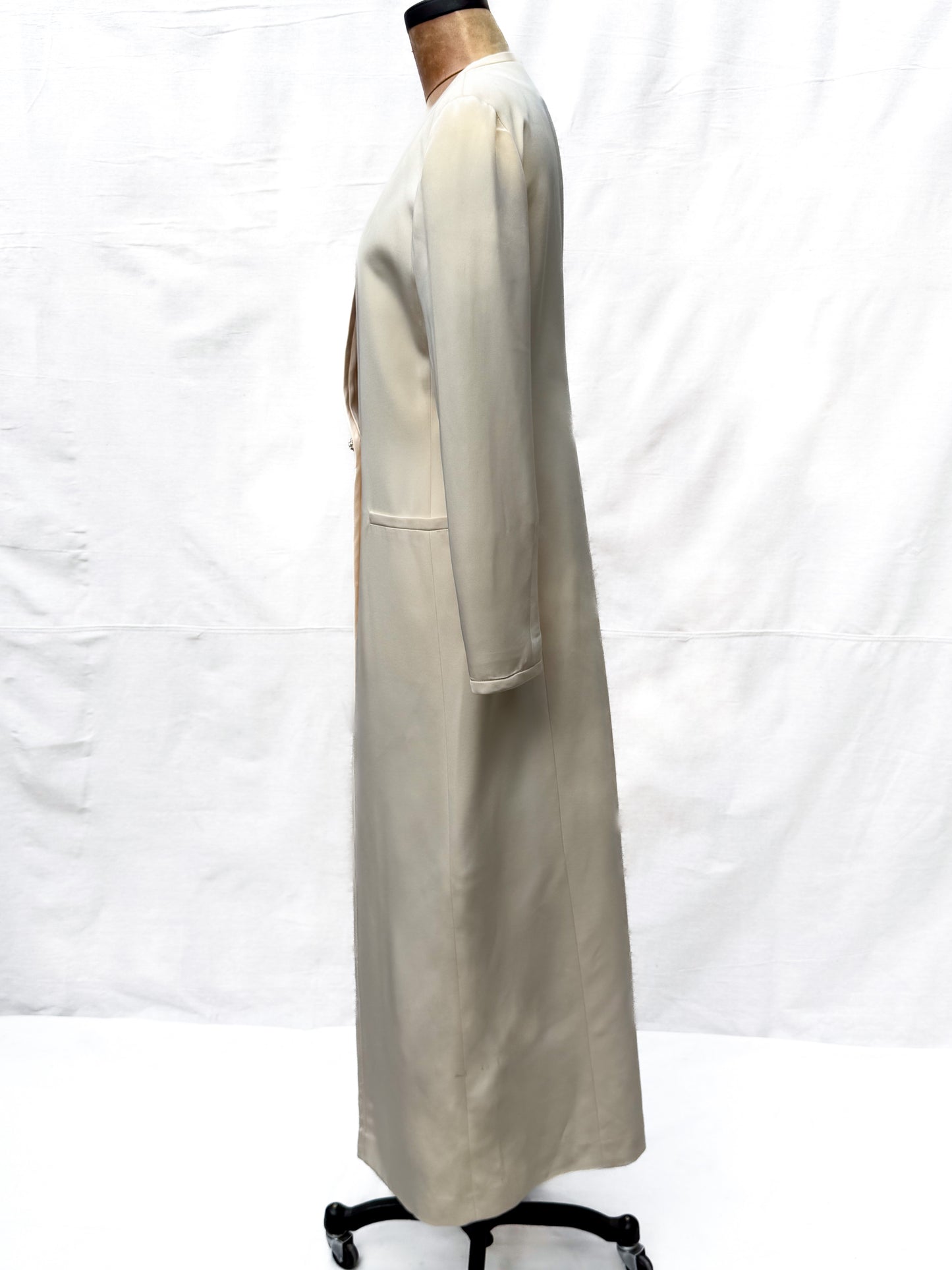 1990's Giorgio Armani Cream Pearl Long Duster