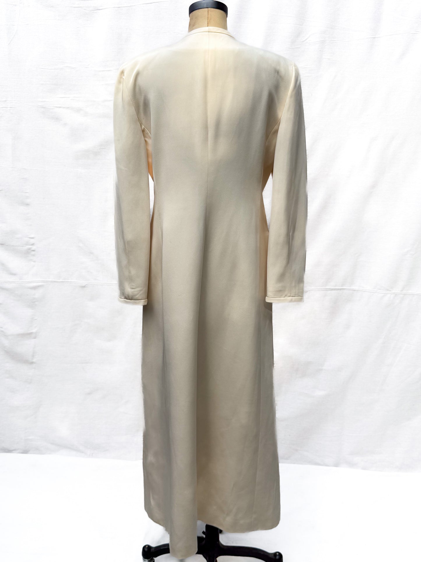 1990's Giorgio Armani Cream Pearl Long Duster