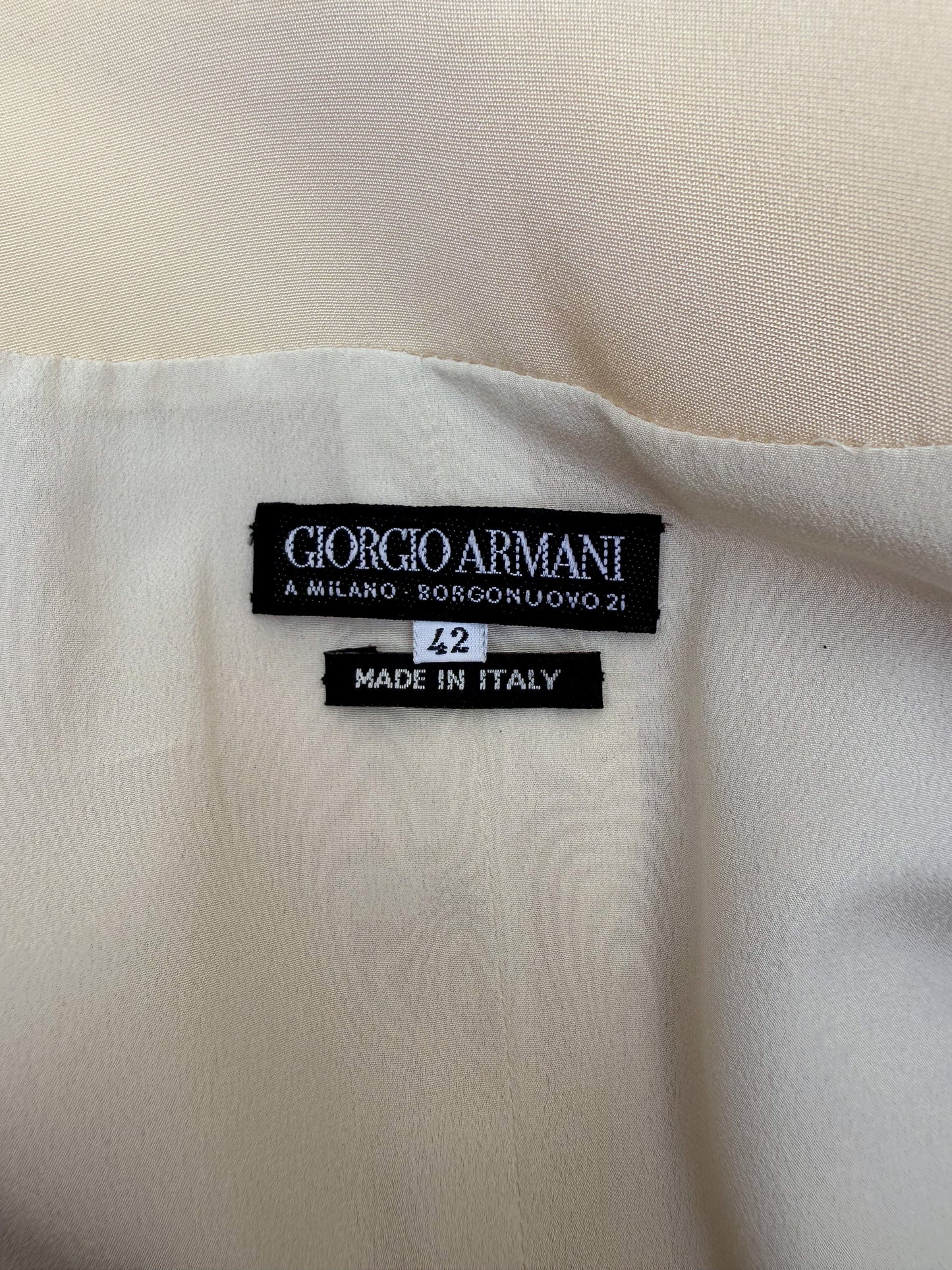1990's Giorgio Armani Cream Pearl Long Duster
