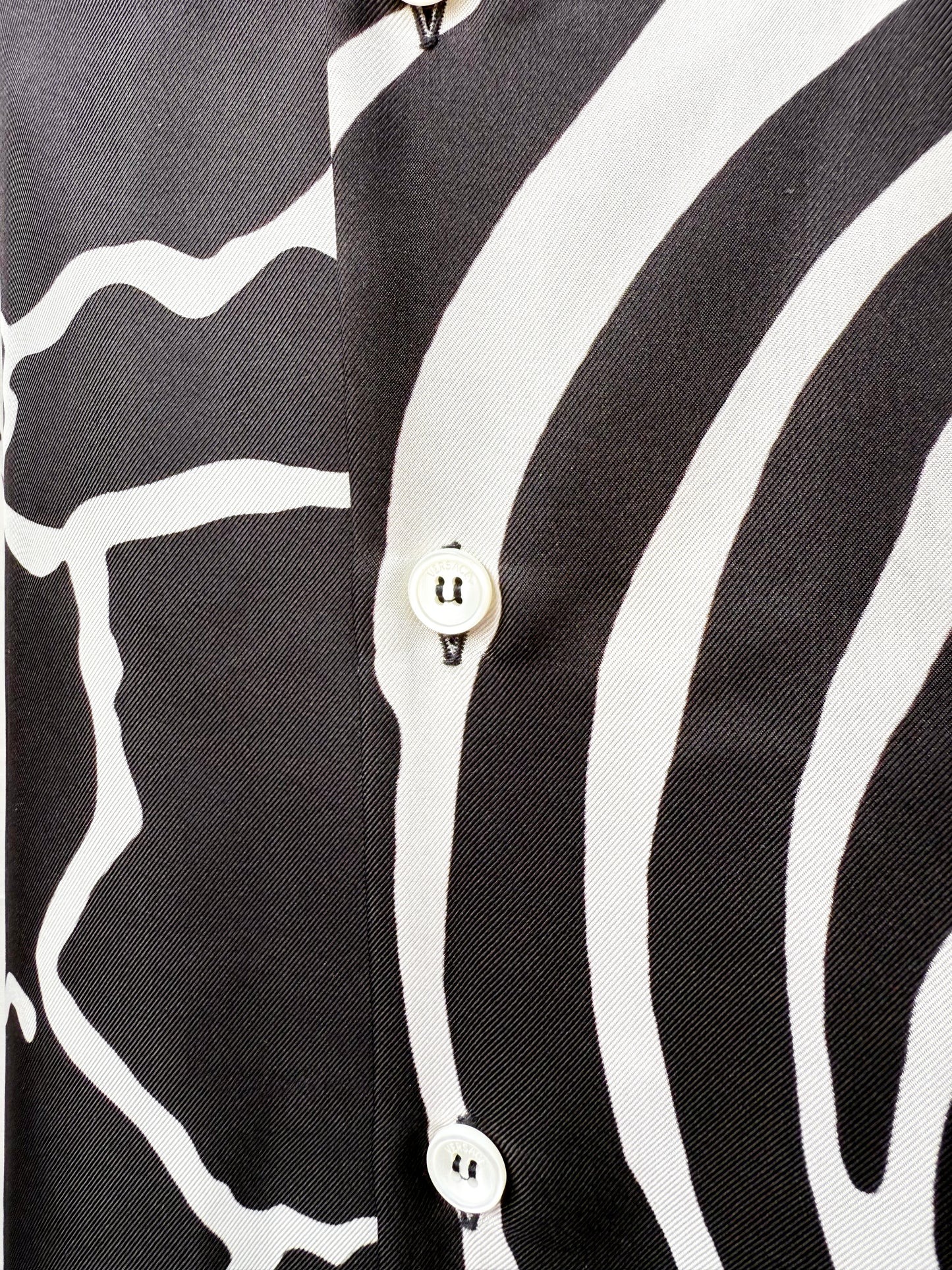 2000's Versace Noir Animal Print Silk Button Down