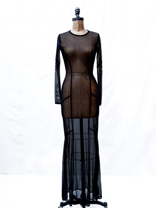 1990's Anne Fontaine Noir Mesh Dress