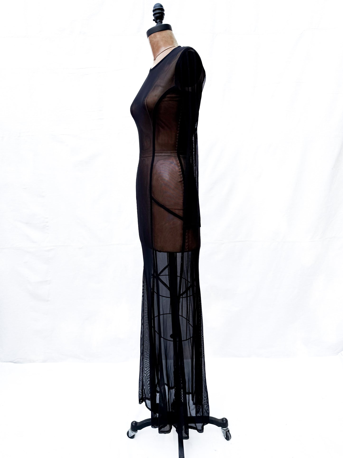 1990's Anne Fontaine Noir Mesh Dress