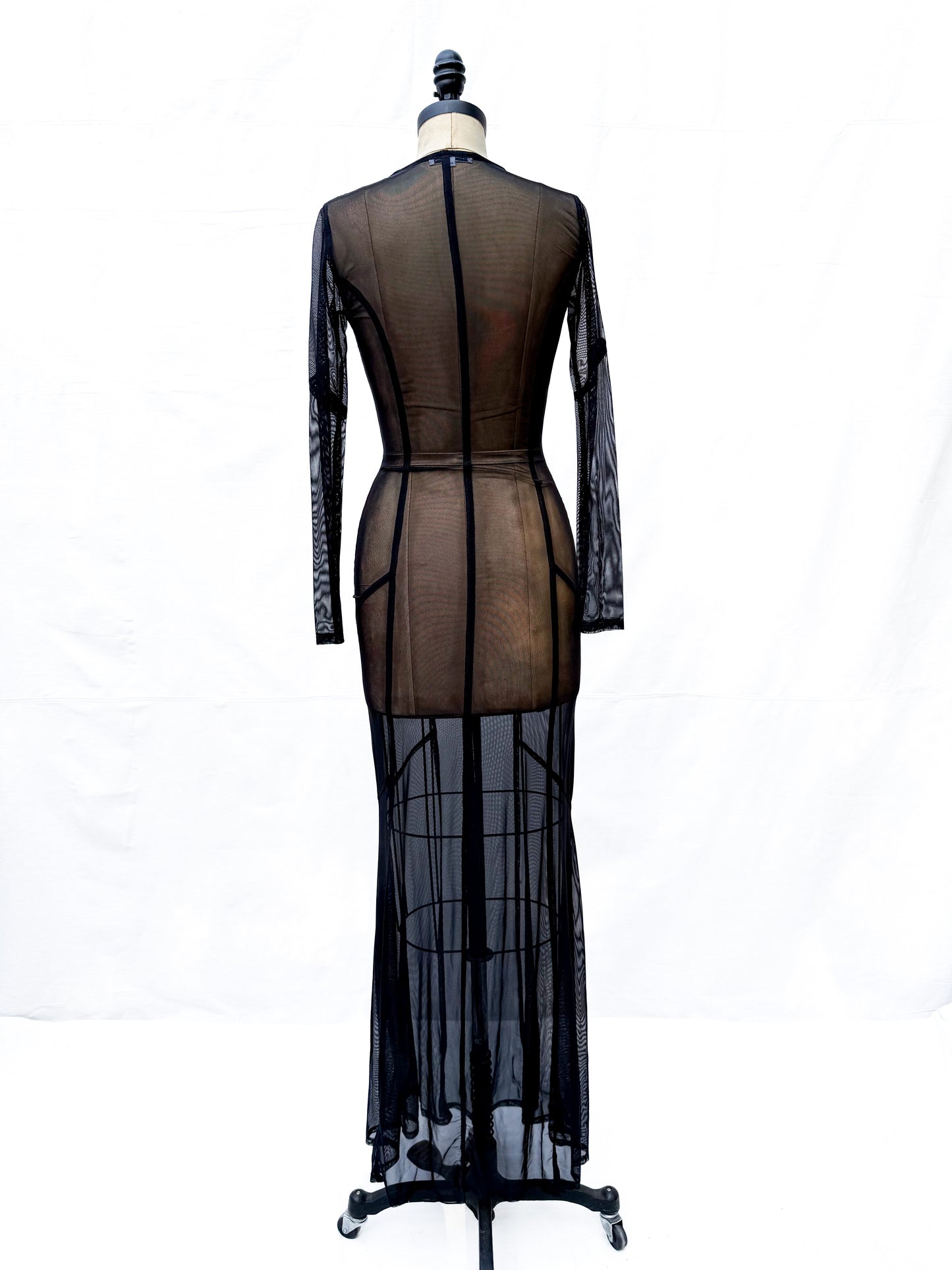 1990's Anne Fontaine Noir Mesh Dress
