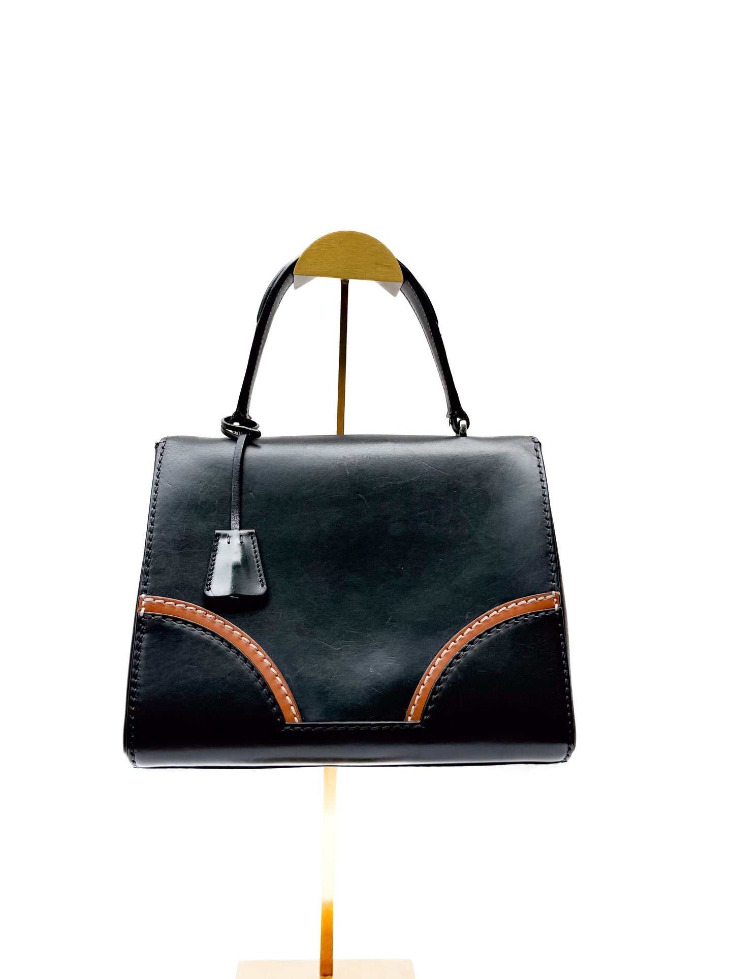 Prada Black leather Vitello Sound bag