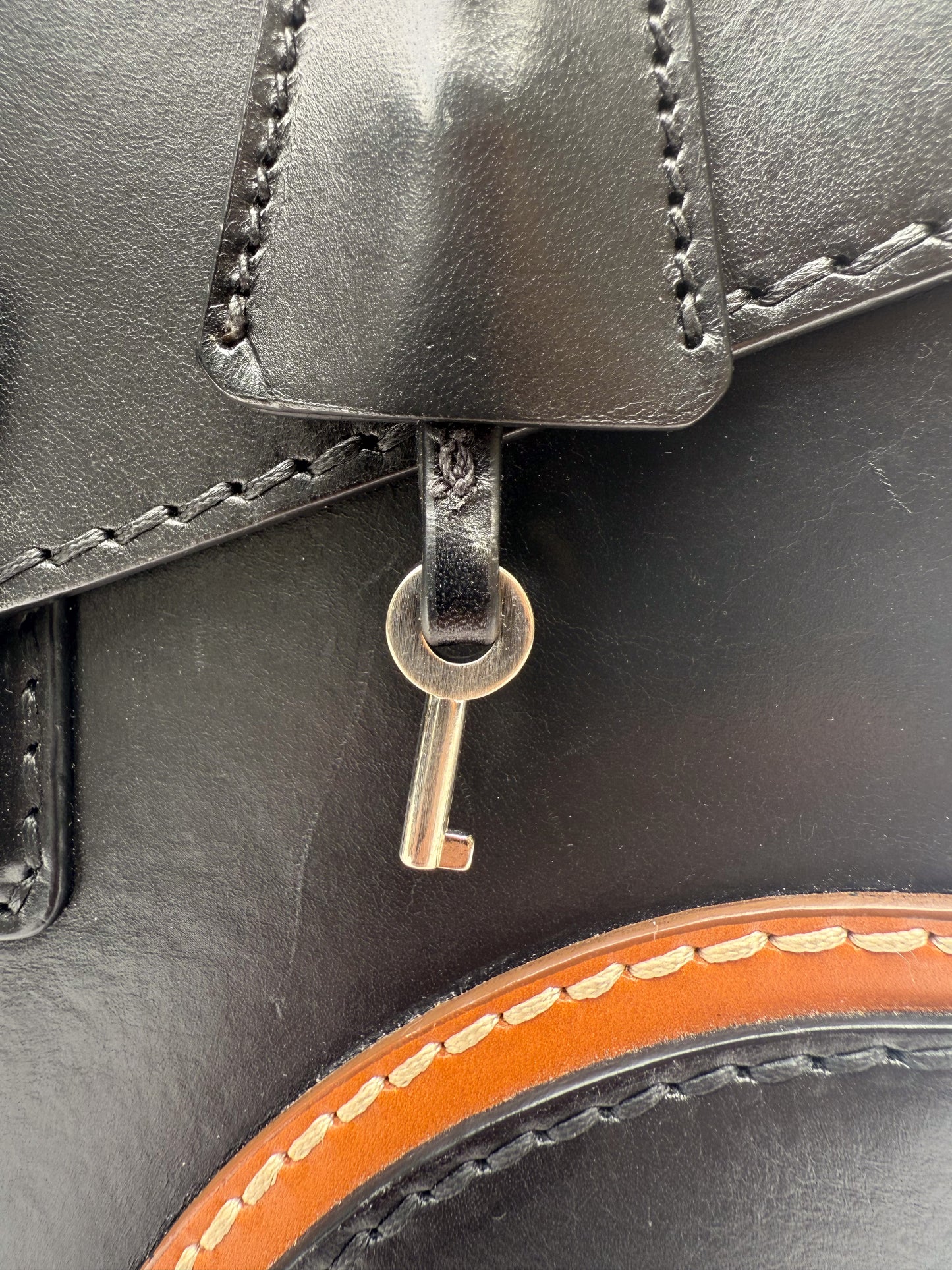 Prada Black leather Vitello Sound bag