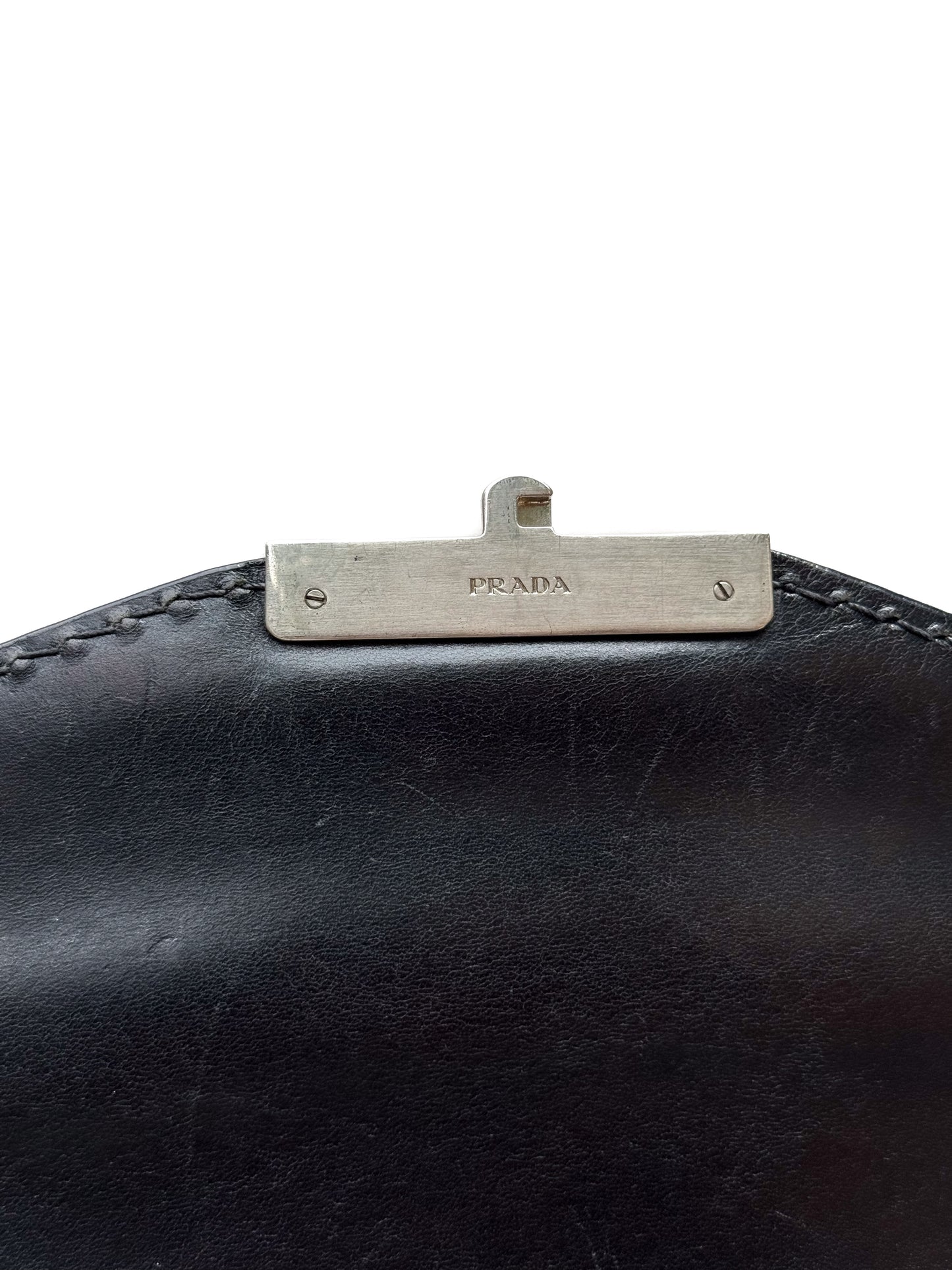 Prada Black leather Vitello Sound bag