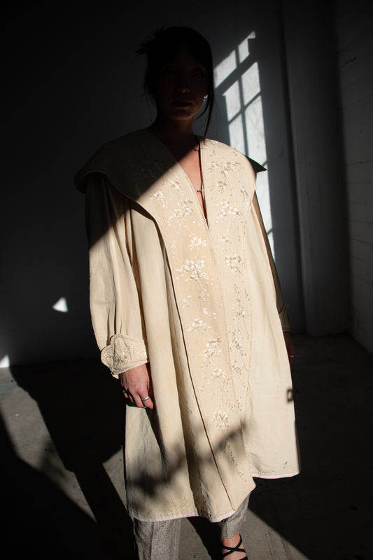 Edwardian Cream Hand Embroidered Coat