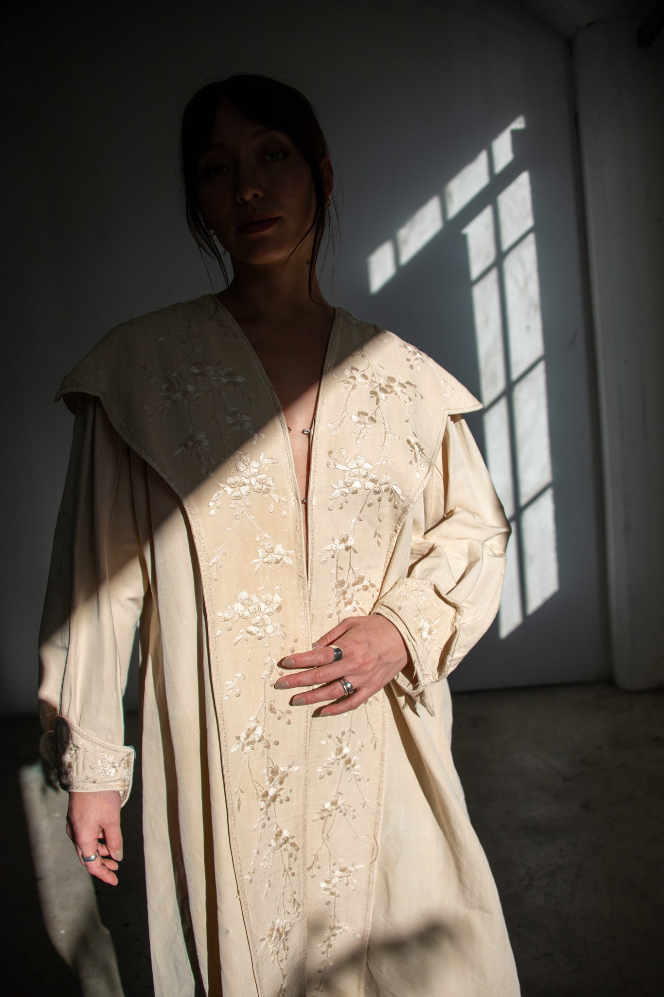 Edwardian Cream Hand Embroidered Coat