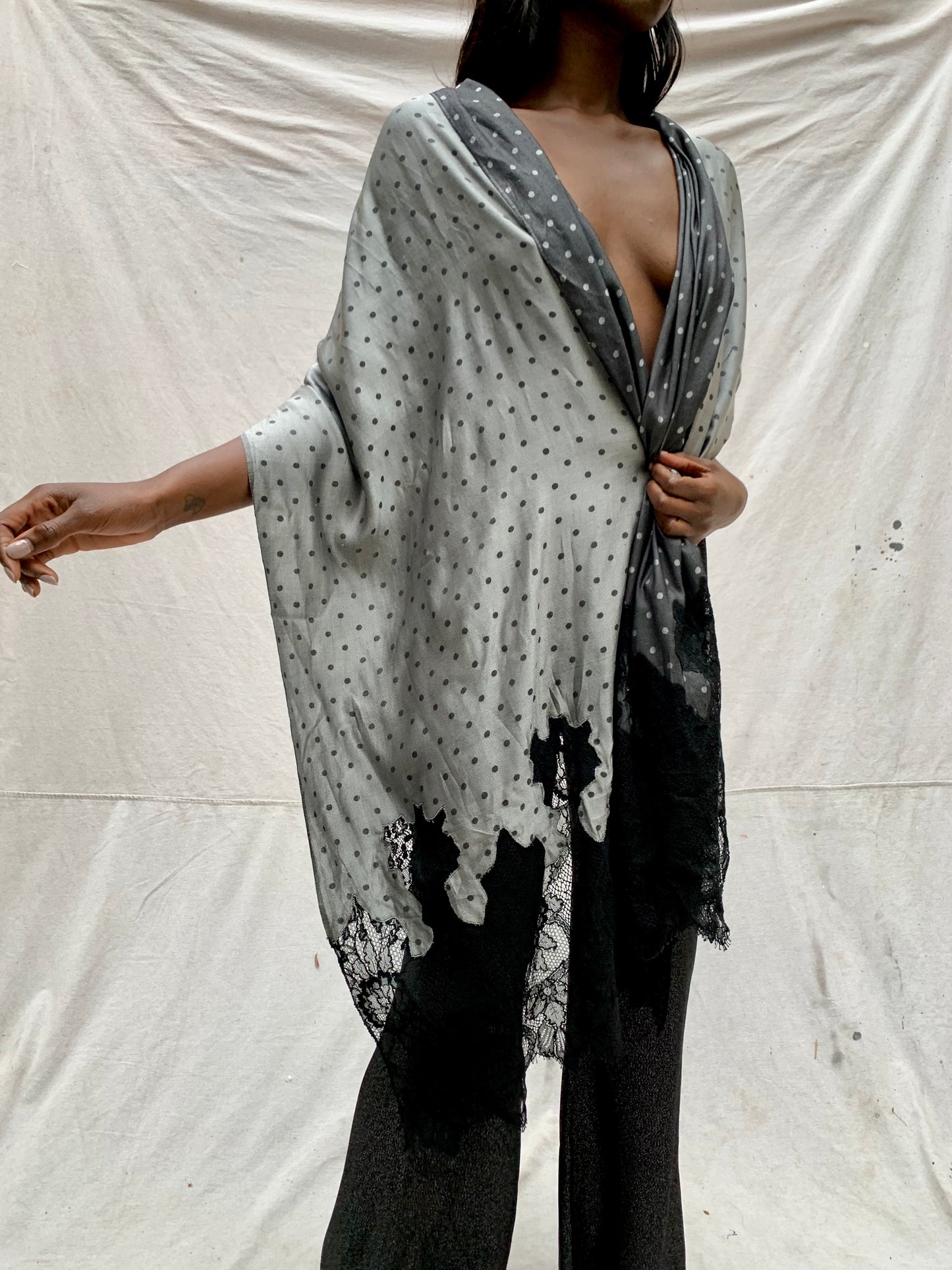 Valentino Pokadot Lace Shawl