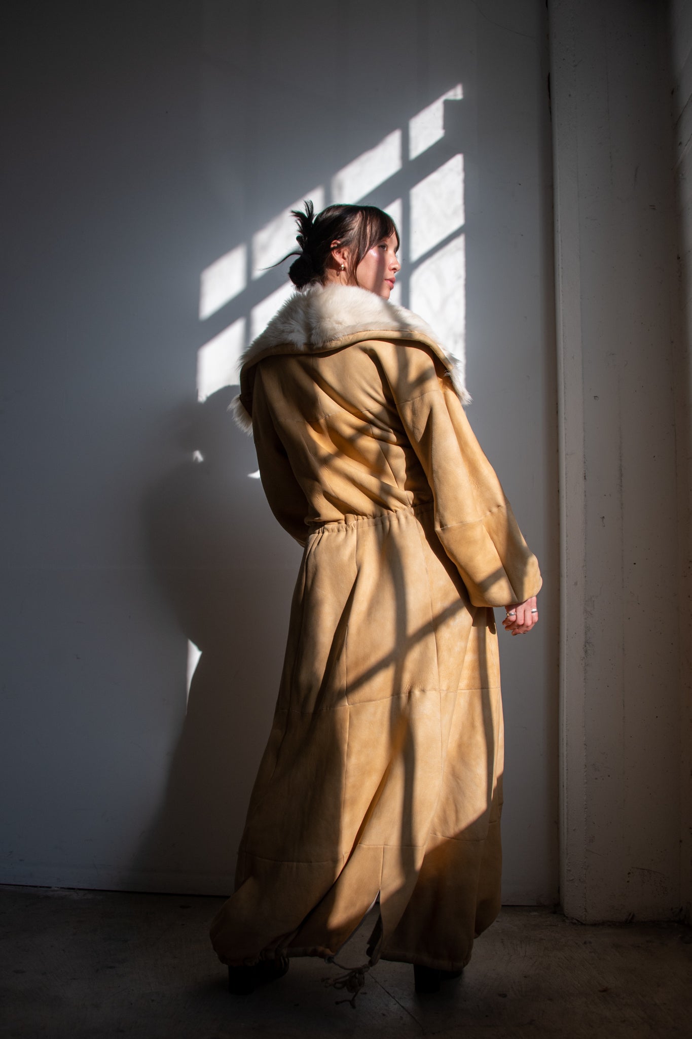 Roberto Cavalli 2003 Shearling Snake Suede Coat