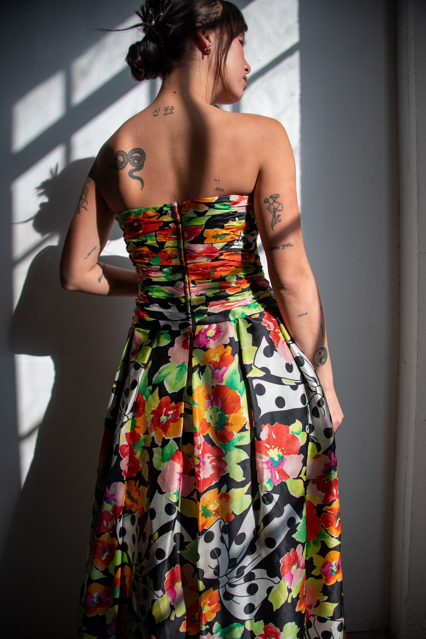 1990's Liancarlo Floral Ribbon Gown