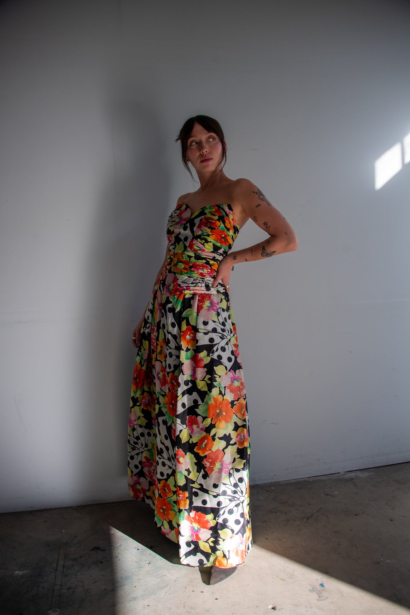 1990's Liancarlo Floral Ribbon Gown