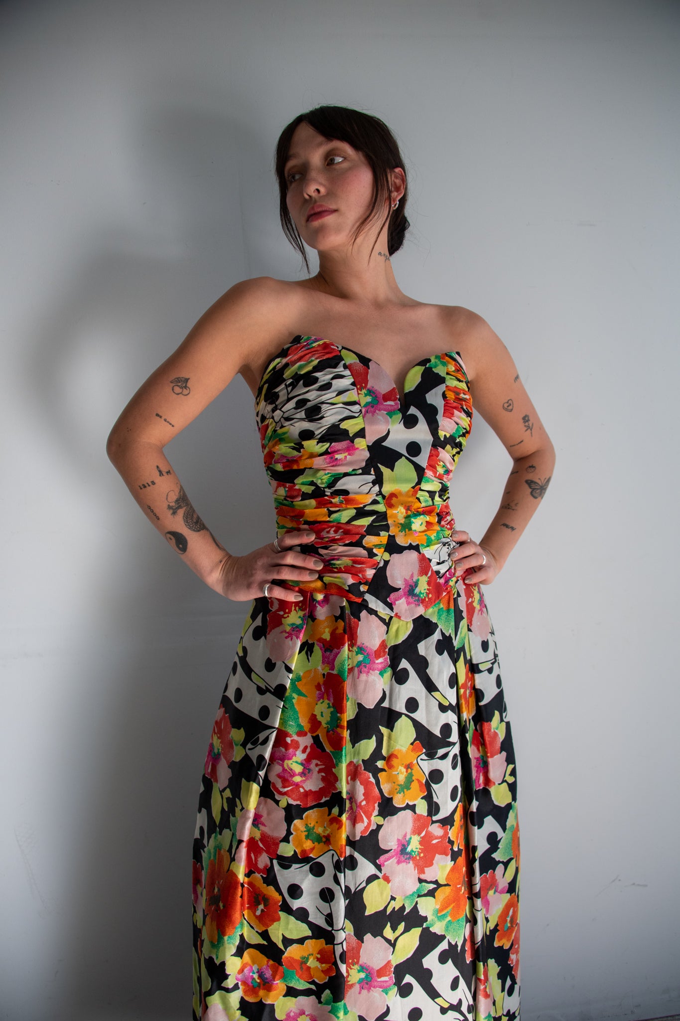 1990's Liancarlo Floral Ribbon Gown