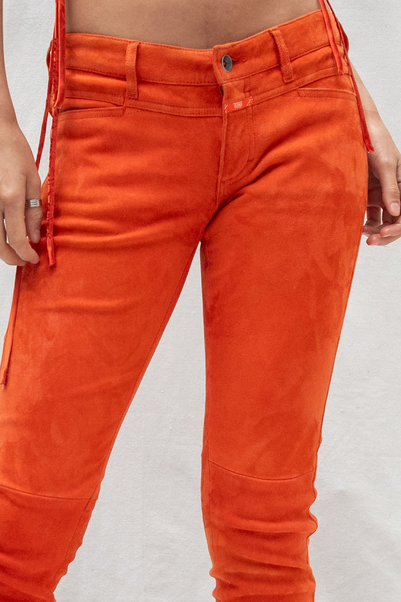 Y2k Burnt Orange Suede Trousers