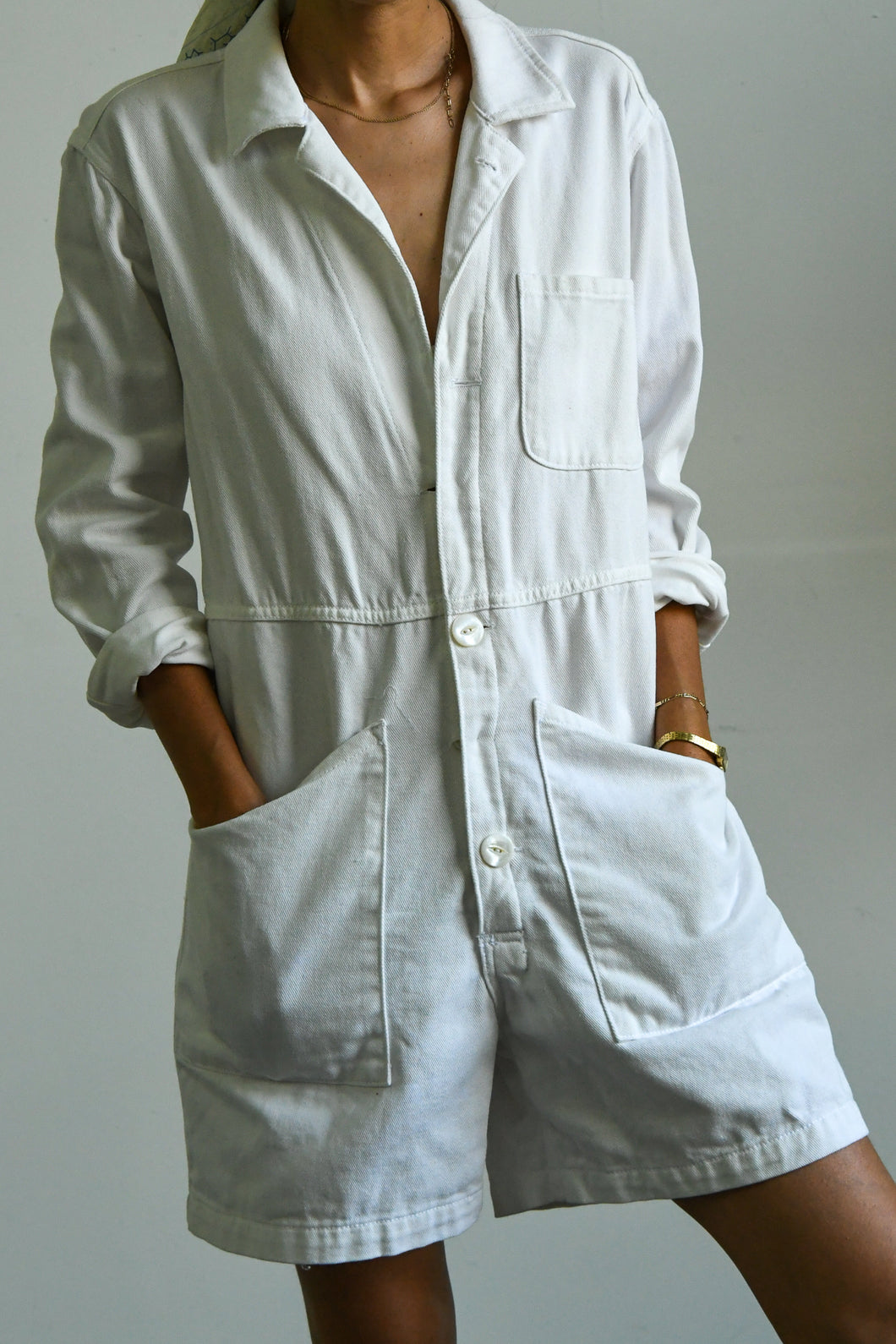 Denim White Short Jumper