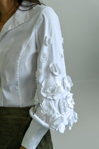 1980's Flower Applique Blouse