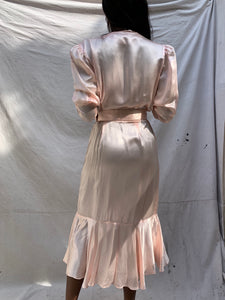 Satin Pink Ruffle Dress