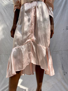 Satin Pink Ruffle Dress