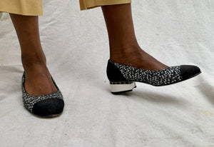 Chanel tweed Slip Shoes
