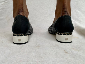 Chanel tweed Slip Shoes