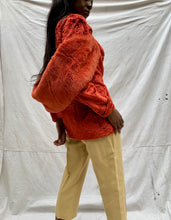 Load image into Gallery viewer, Crimson Faux Trim Fur Coat