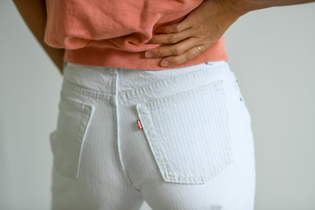 Levi's White Striped Denim
